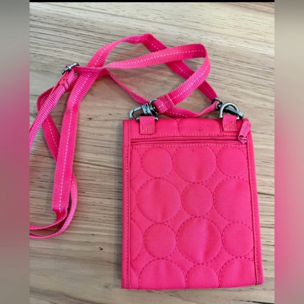 Thirty-One Pink Quilted Crossbody Bag/Wallet